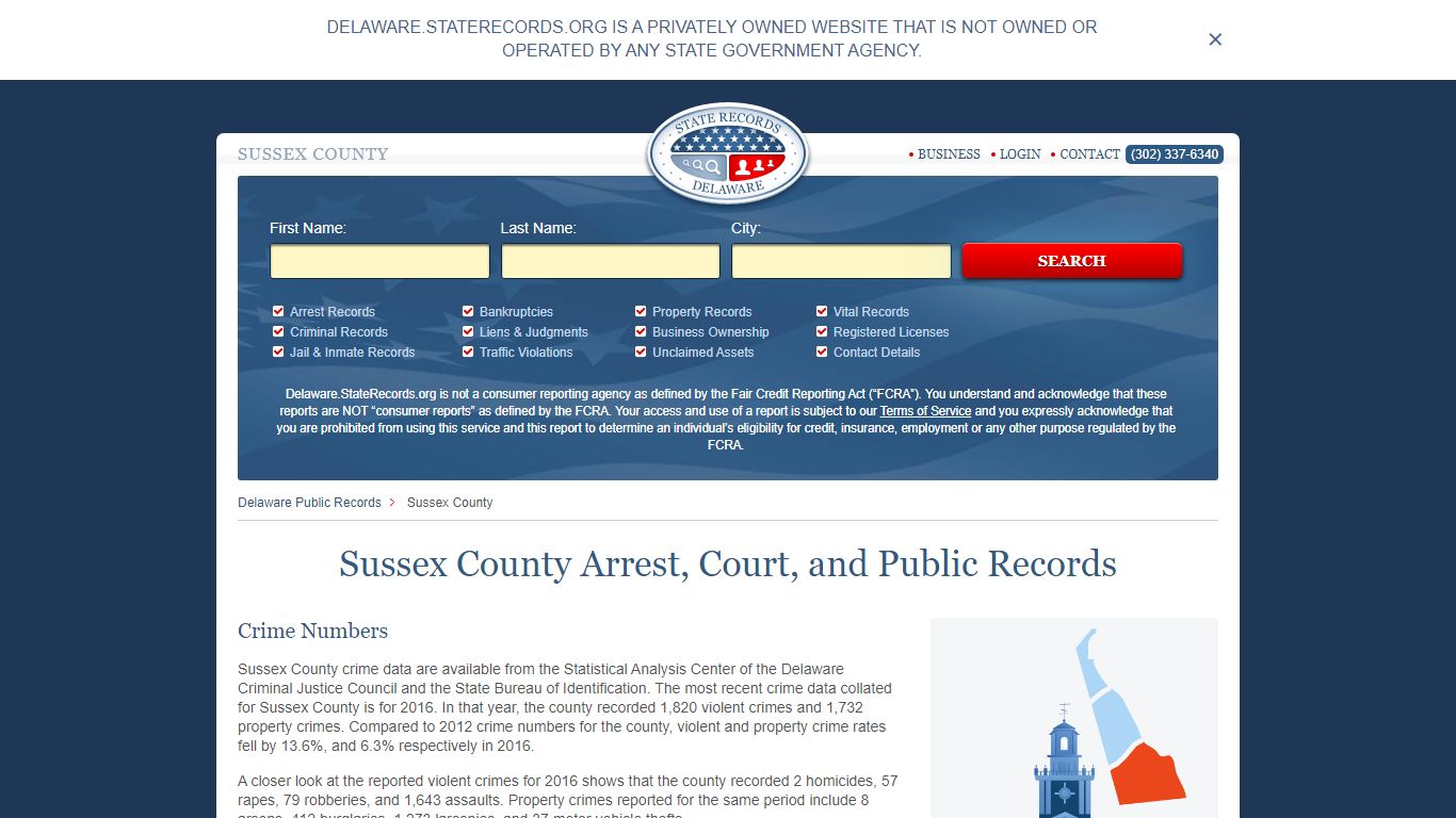 Sussex County Arrest, Court, and Public Records