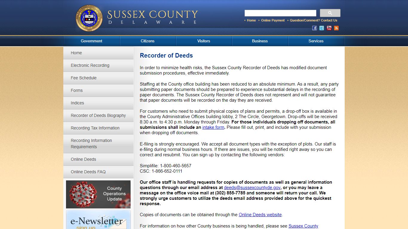 Recorder of Deeds - Sussex County, Delaware